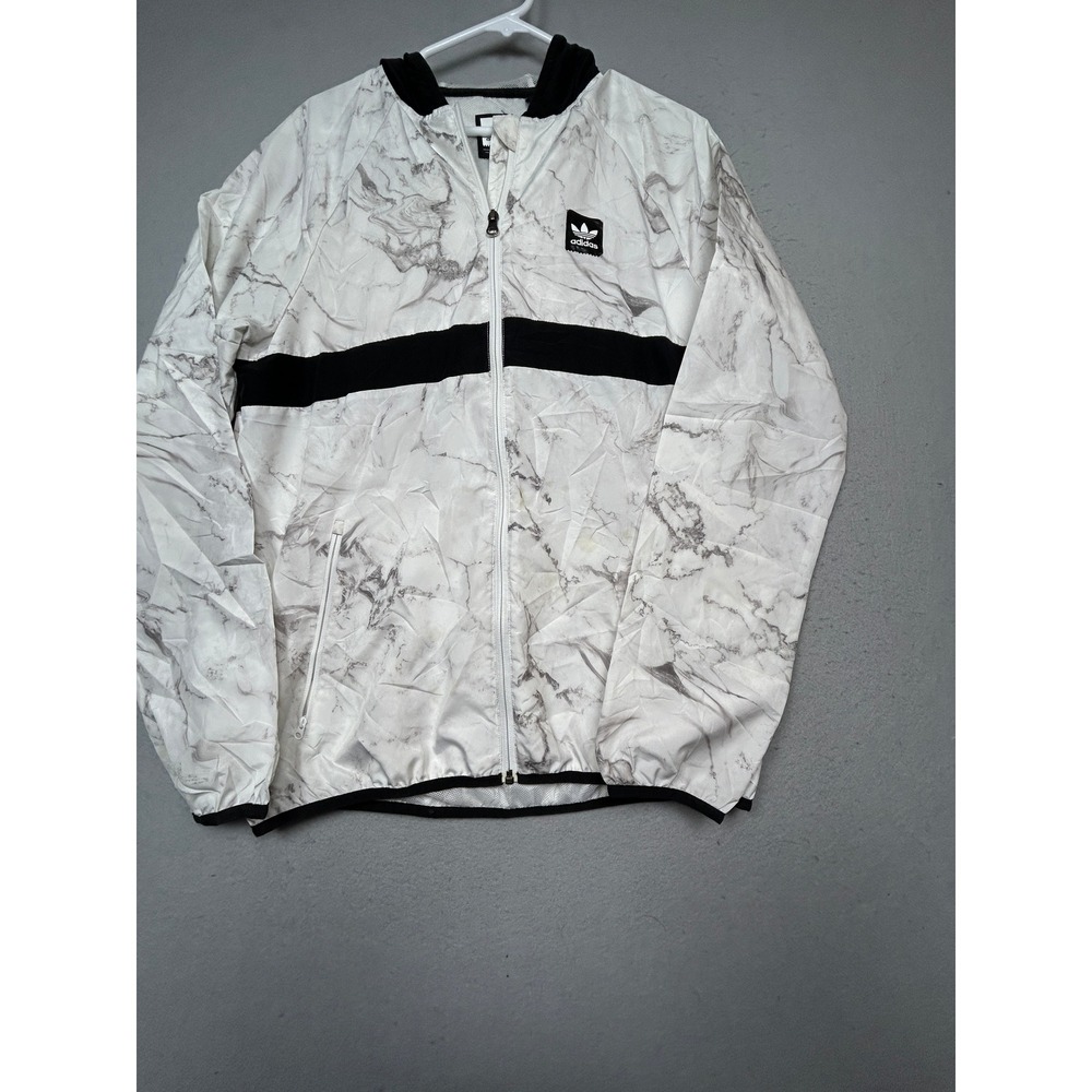 Adidas Climalite Windbreaker Polyester Marble White Black Small Mens